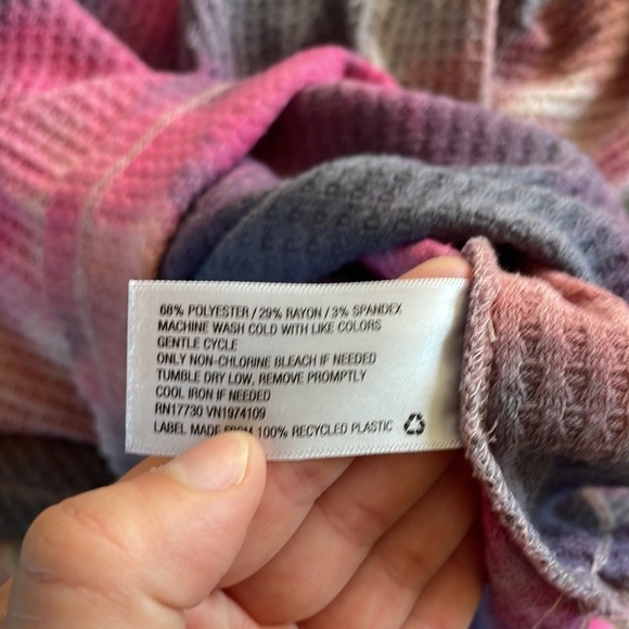 Wild Fable Size Small Waffle Knit Tie Dye Bohemian Style Top - Picture 3 of 8